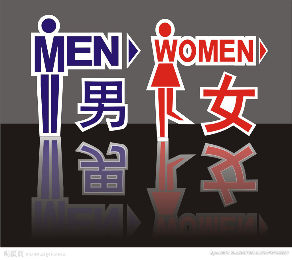男女厕所卫生间指引标识