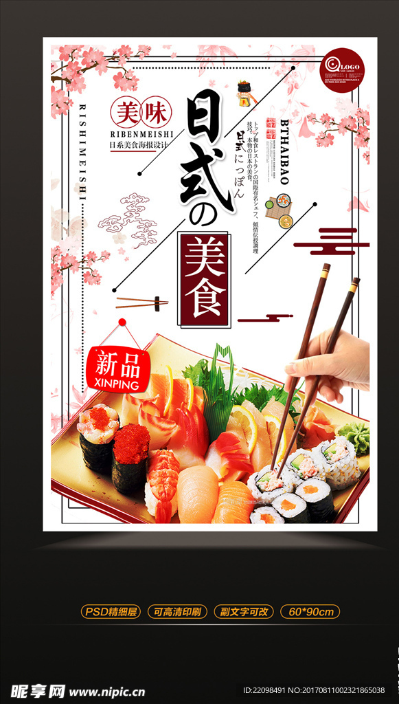 日系美食特色餐饮美食宣传海报