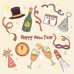 手绘新年晚会元素