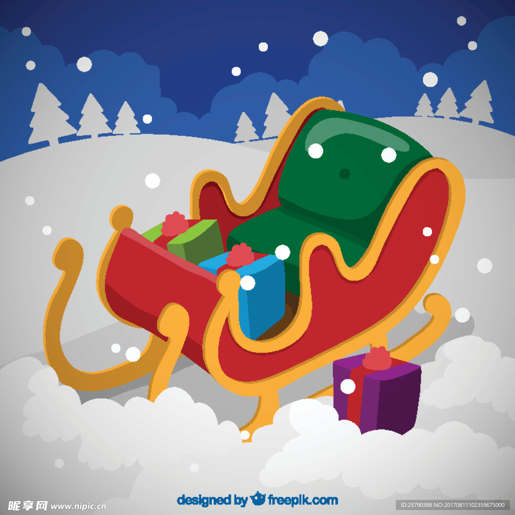 圣诞雪橇插图