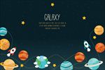 宇宙行星火箭卡通插图