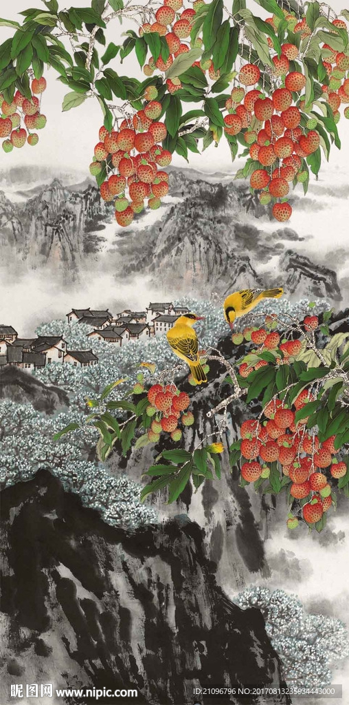 国画花鸟玄关