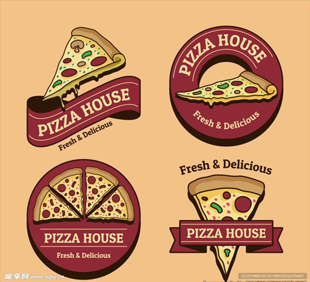 复古风格披萨标志