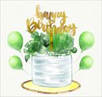 手绘水彩生日背景