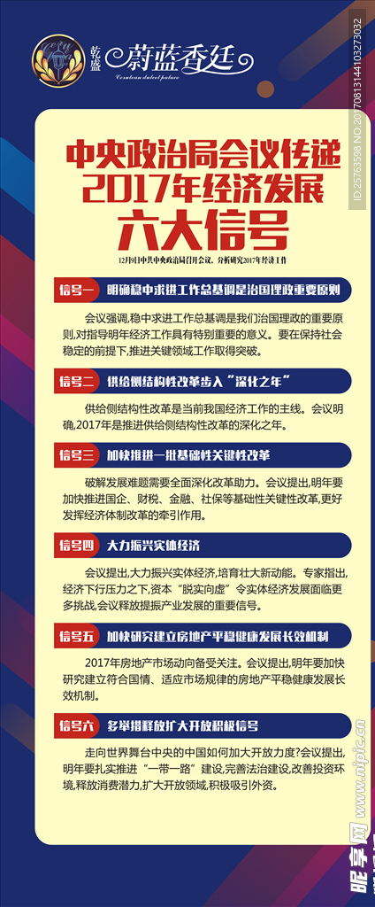 地产展架广告经济发展六大信号