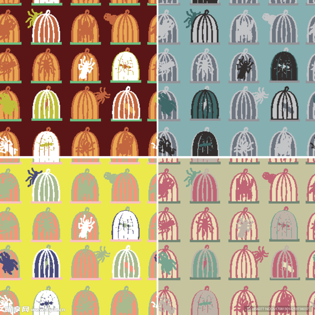 昆虫时尚笼子背景