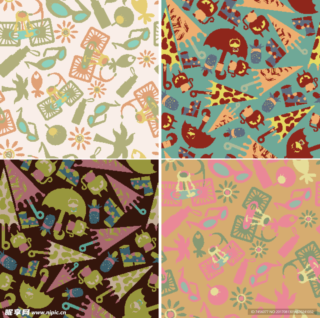 雨伞眼镜鱼矢量背景