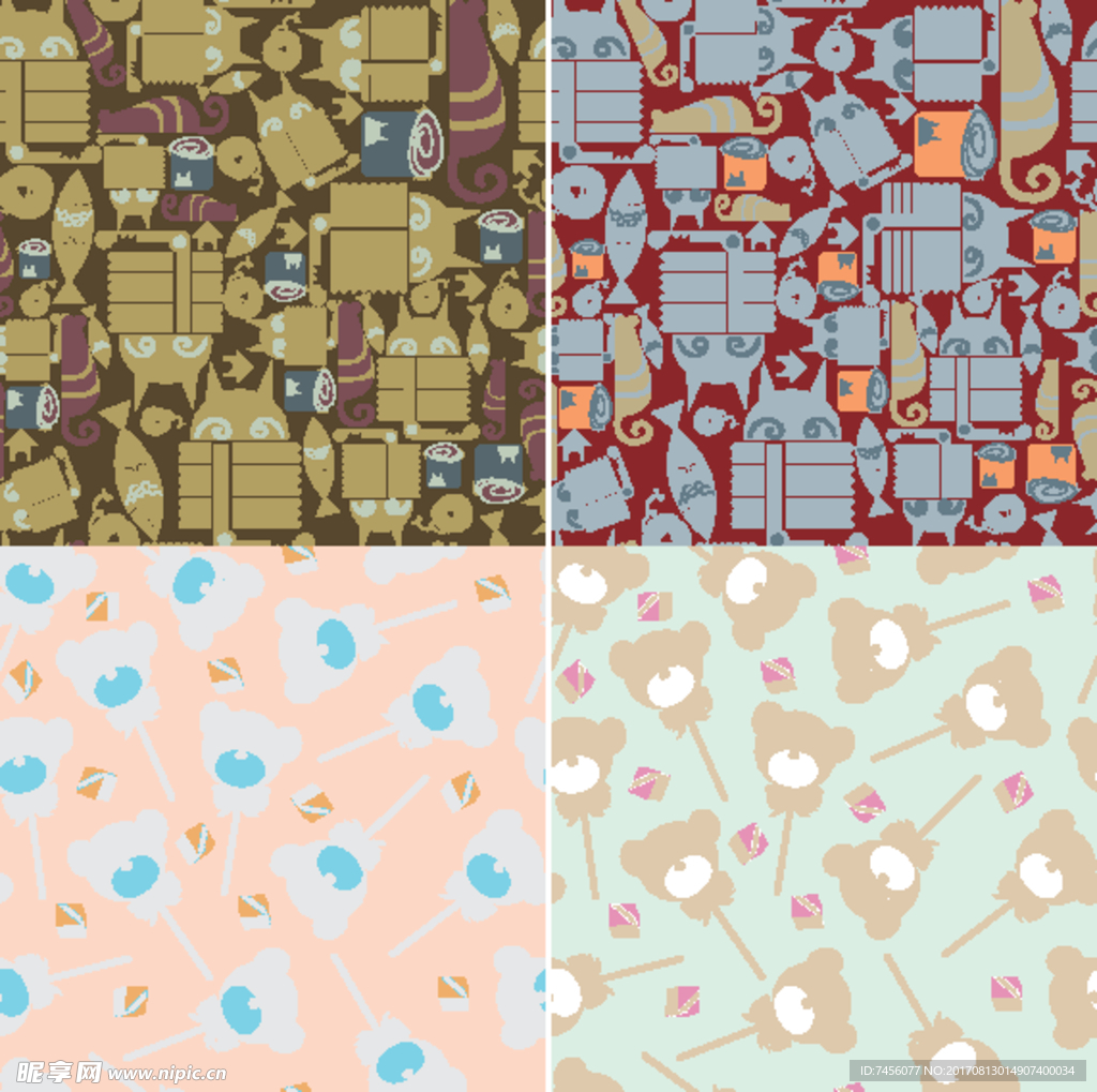 小熊棒棒糖矢量背景