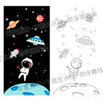 夜星空宇航员宇宙手机壳素材图