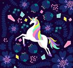 漂亮的多彩独角兽插图
