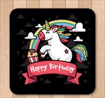 手绘独角兽生日卡片