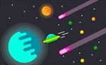 行星和飞碟的插图