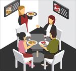 餐馆里的顾客和服务员