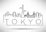 东京市线条剪影矢量素材