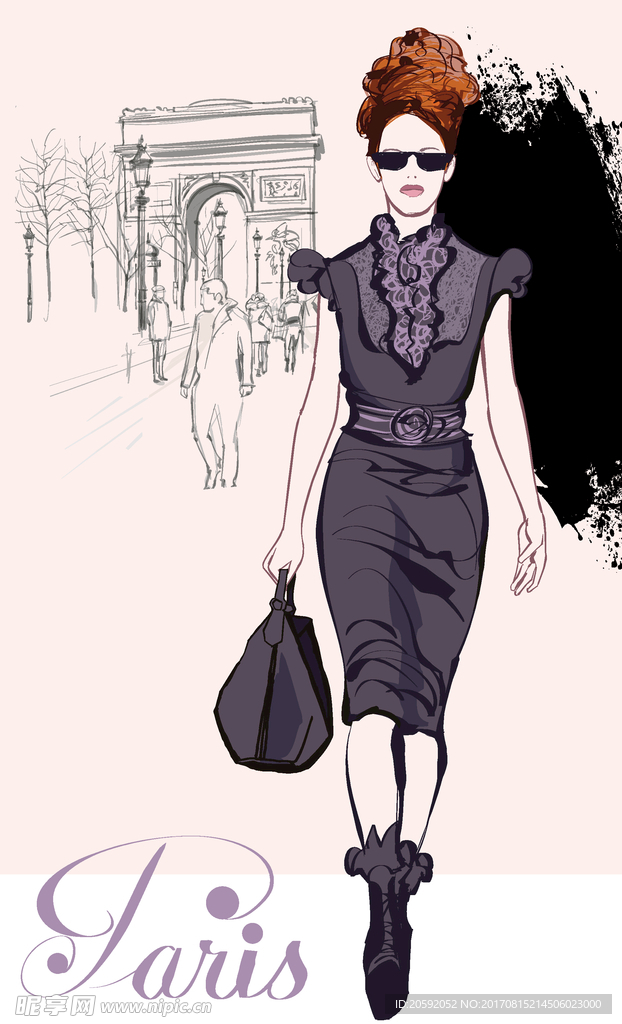 插画美女