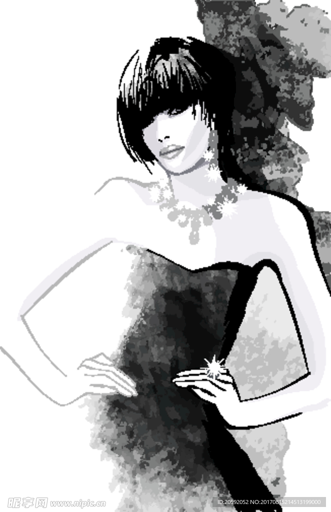 插画美女