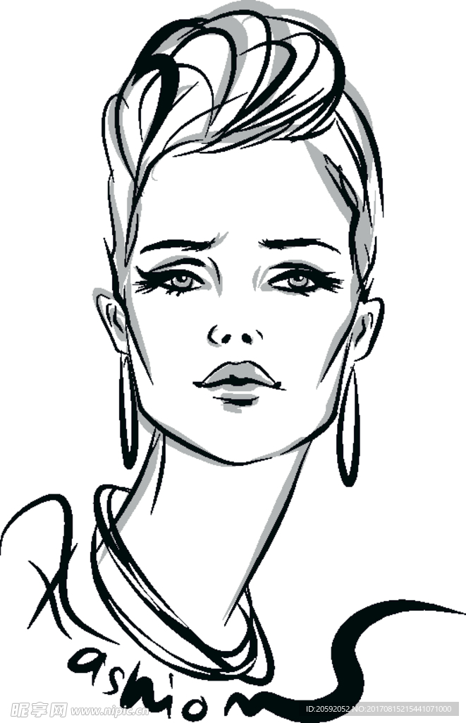 插画美女