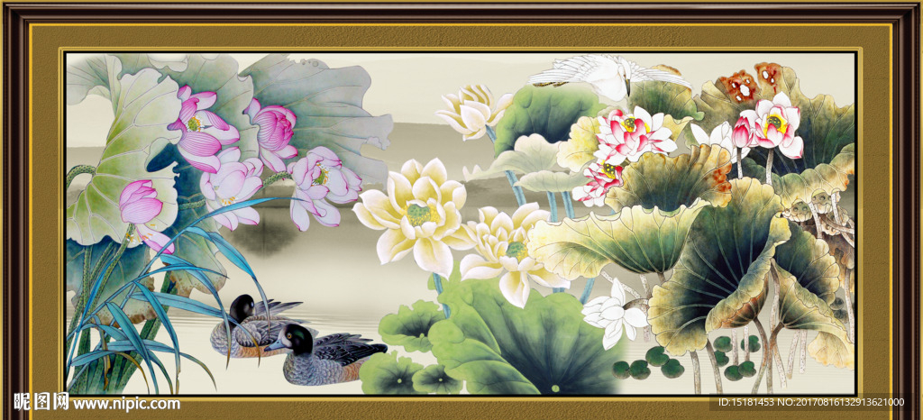 国画荷花