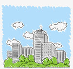 城市蓝天楼群建筑