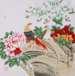 国画牡丹花鸟