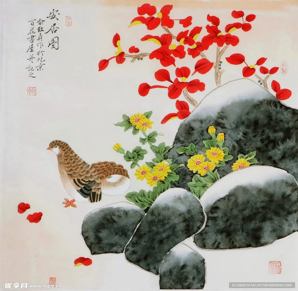 水墨花鸟