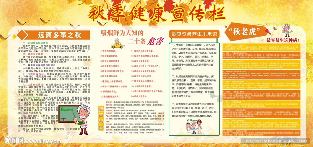 秋季健康宣传栏