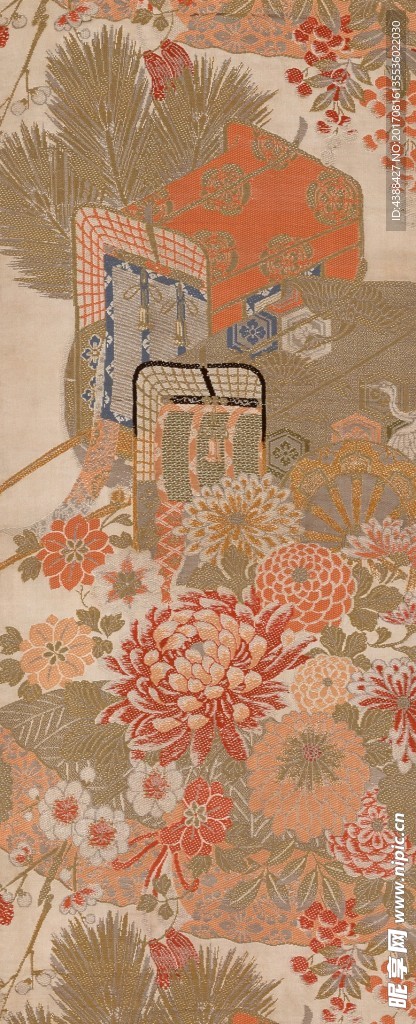 中式日式花布图片