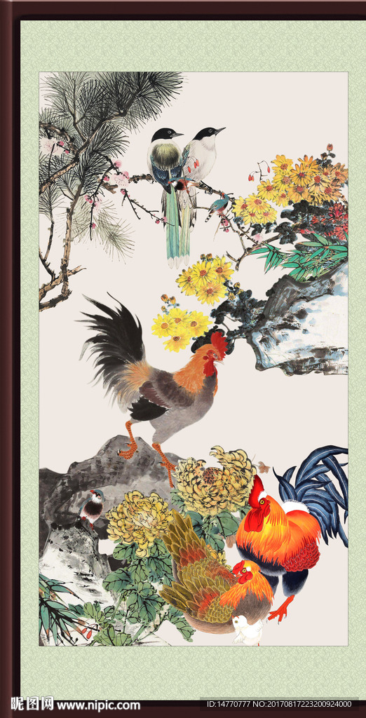 国画公鸡图
