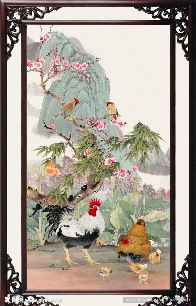 国画公鸡