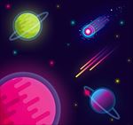 平面色彩斑斓的行星背景