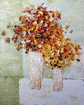 黄色鲜花油画