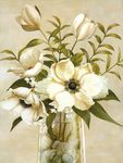 白色鲜花油画