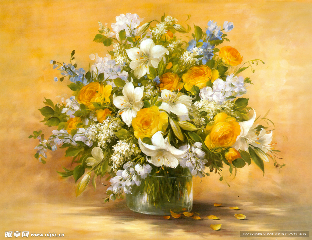 美丽的鲜花油画