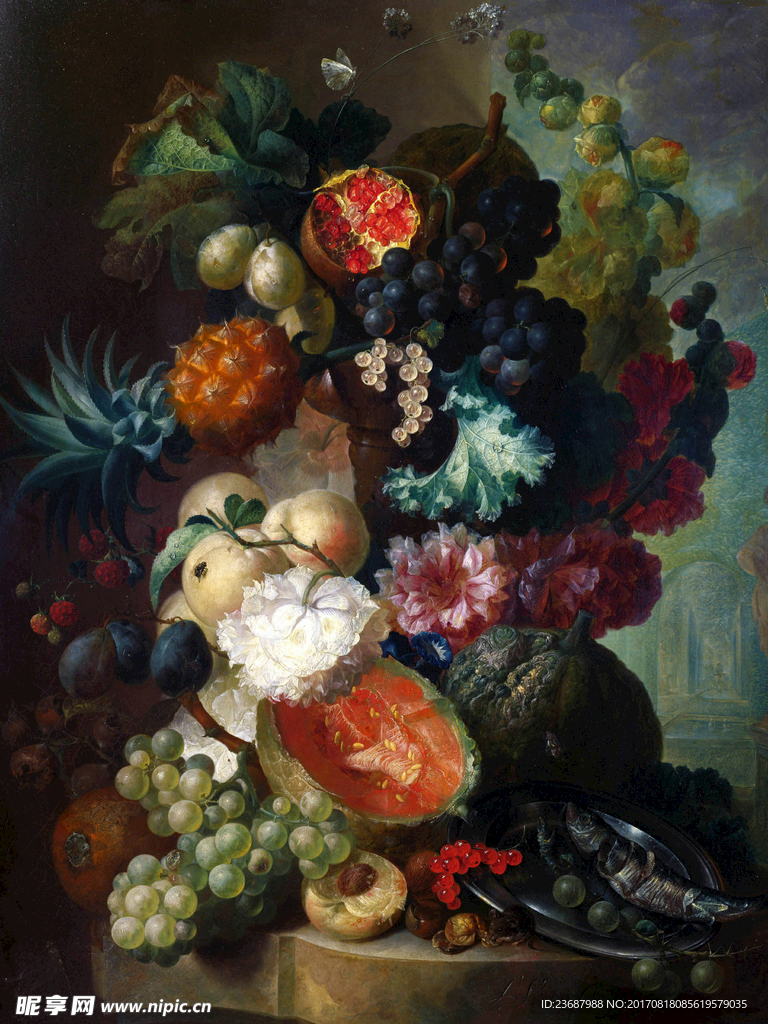 美丽的鲜花油画