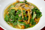 小白菜鲜菇炒肉片