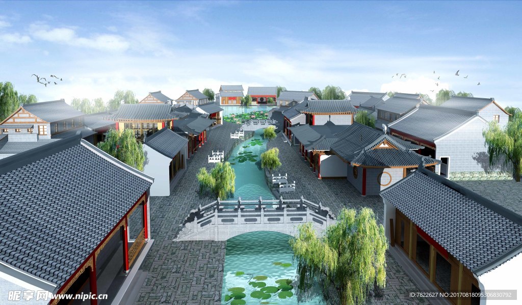 古建鸟瞰图