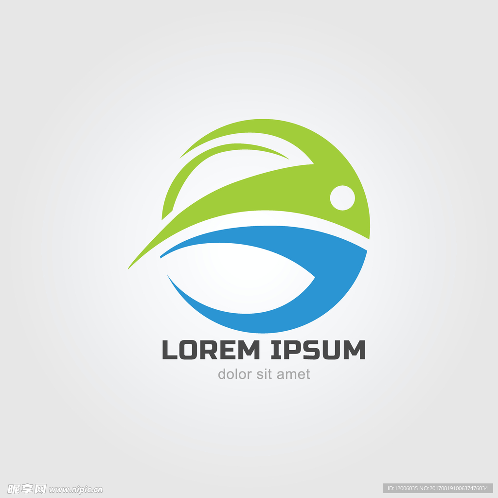 抽象彩色圆形logo矢量素材