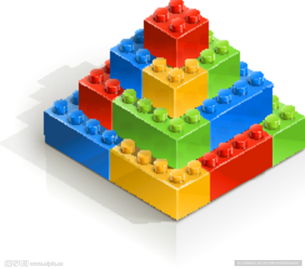 多彩拼装积木矢量素材