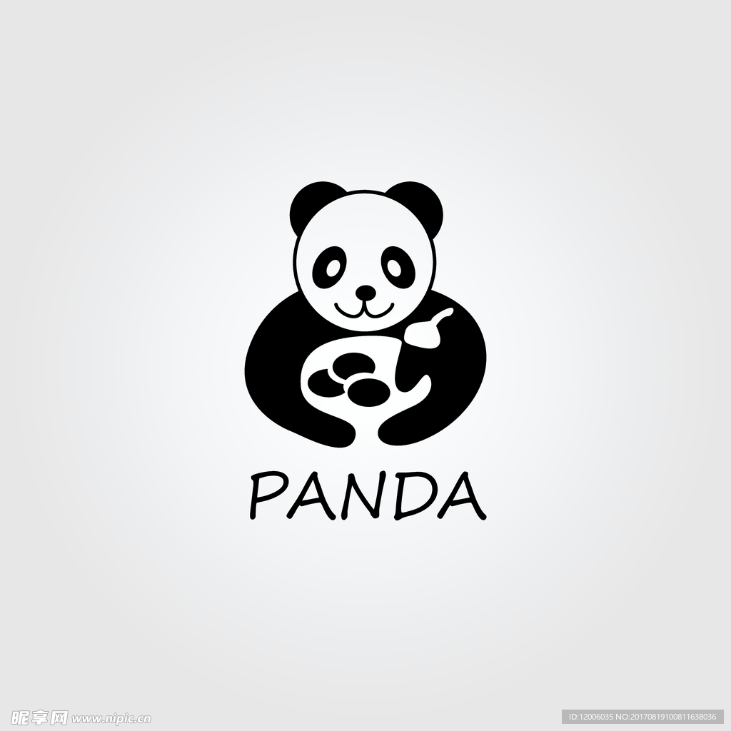 可爱大熊猫logo矢量素材