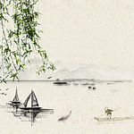 中国风船只背景