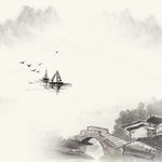 中国风复古山水背景素材