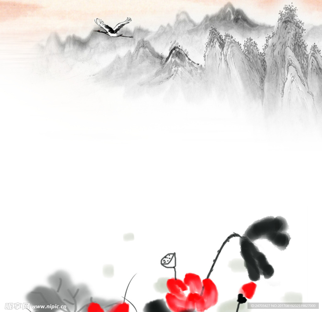 简约水墨画背景素材