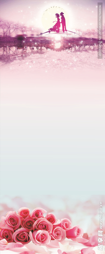 商务七夕节情侣花背景