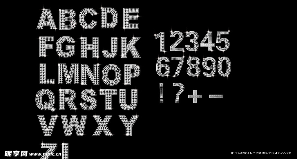 钻石数字字母特效