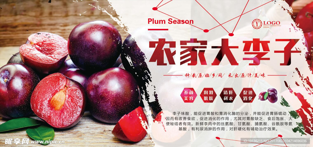 李子天然水果宣传海报