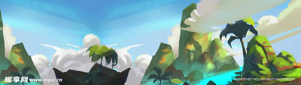 立体手绘山创意背景素材