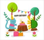 小猫和乌龟生日快乐海报