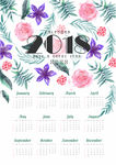 小清新手绘风2018年挂历