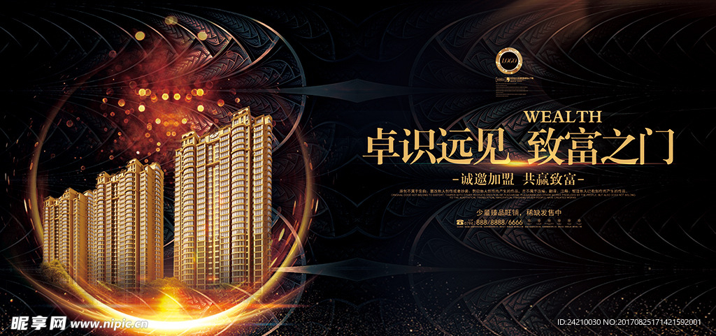 高端商业房地产售楼开盘展板