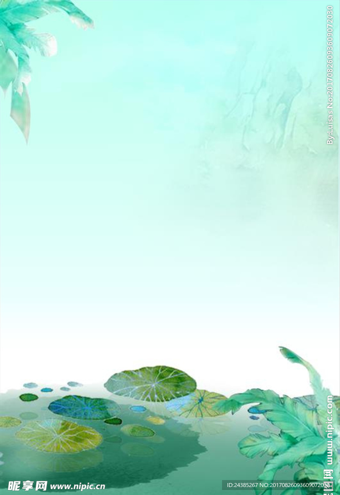 古风荷花背景图